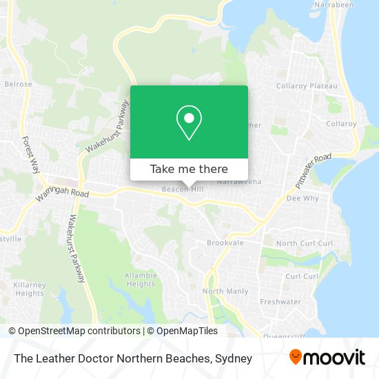 Mapa The Leather Doctor Northern Beaches