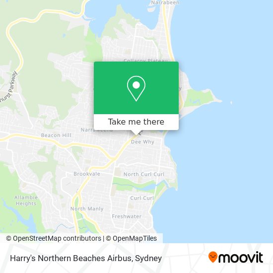 Harry's Northern Beaches Airbus map