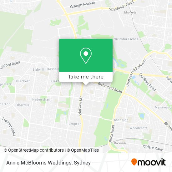 Annie McBlooms Weddings map