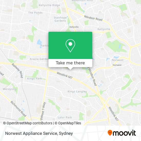 Norwest Appliance Service map