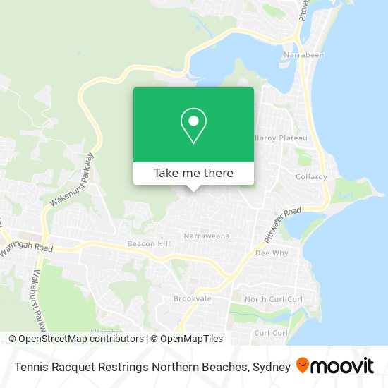 Tennis Racquet Restrings Northern Beaches map