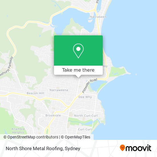 North Shore Metal Roofing map