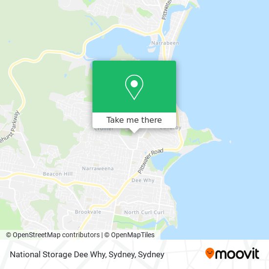 Mapa National Storage Dee Why, Sydney