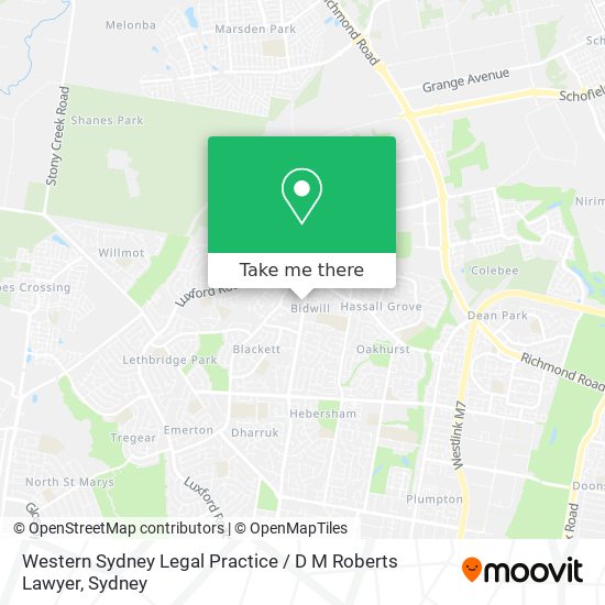 Mapa Western Sydney Legal Practice / D M Roberts Lawyer
