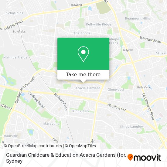 Mapa Guardian Childcare & Education Acacia Gardens