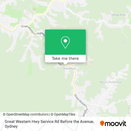 Great Western Hwy Service Rd Before the Avenue map