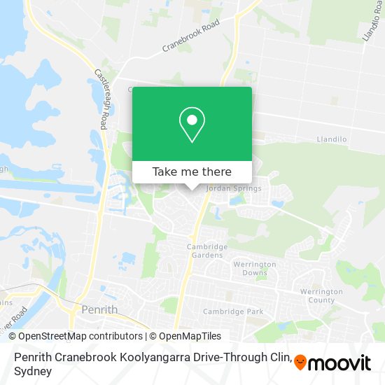 Mapa Penrith Cranebrook Koolyangarra Drive-Through Clin