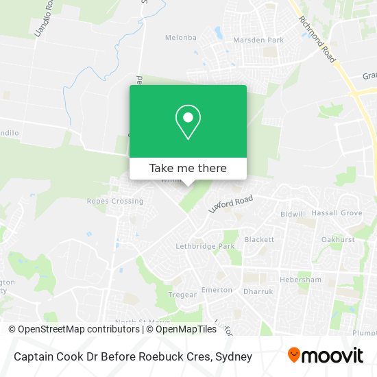 Captain Cook Dr Before Roebuck Cres map