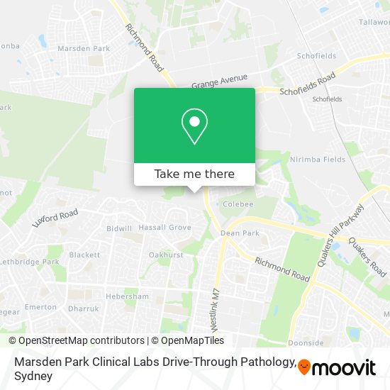 Marsden Park Clinical Labs Drive-Through Pathology map