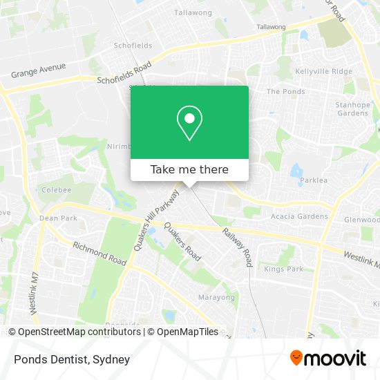 Ponds Dentist map