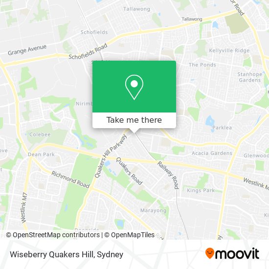 Mapa Wiseberry Quakers Hill