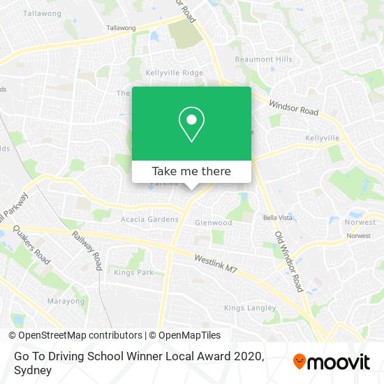 Go To Driving School Winner Local Award 2020 map