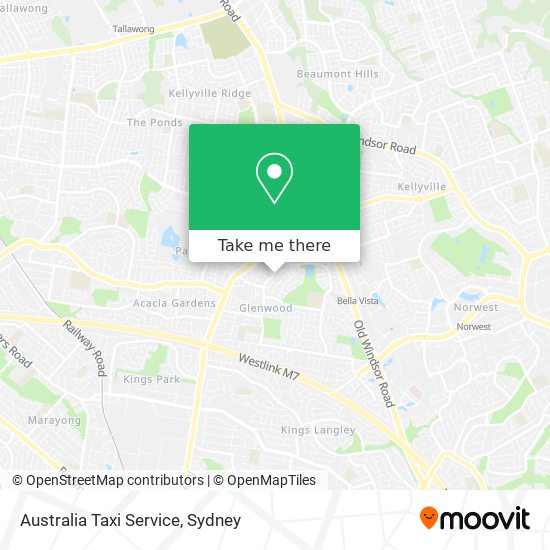 Mapa Australia Taxi Service