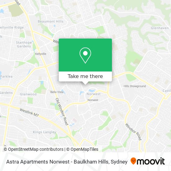 Mapa Astra Apartments Norwest - Baulkham Hills