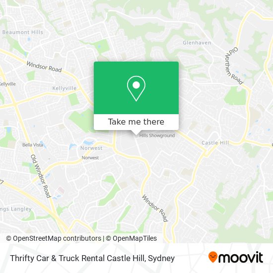 Mapa Thrifty Car & Truck Rental Castle Hill