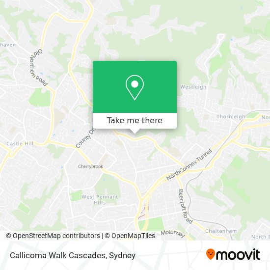 Callicoma Walk Cascades map