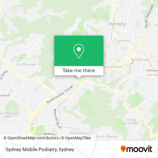 Sydney Mobile Podiatry map