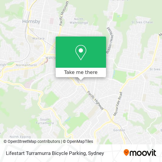 Lifestart Turramurra Bicycle Parking map