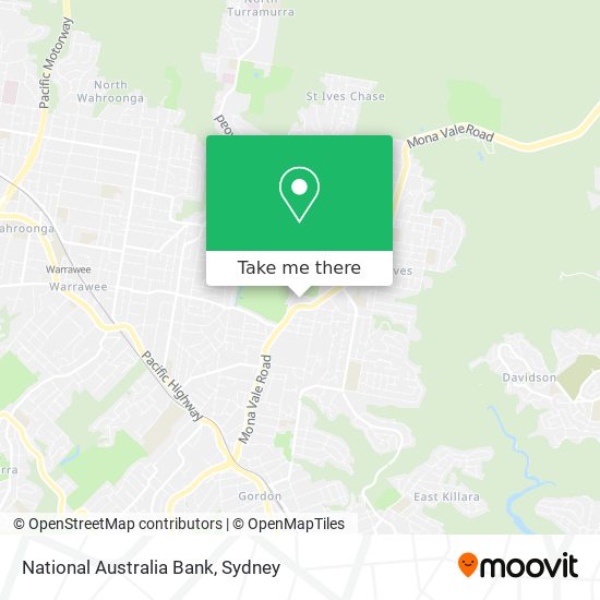 National Australia Bank map