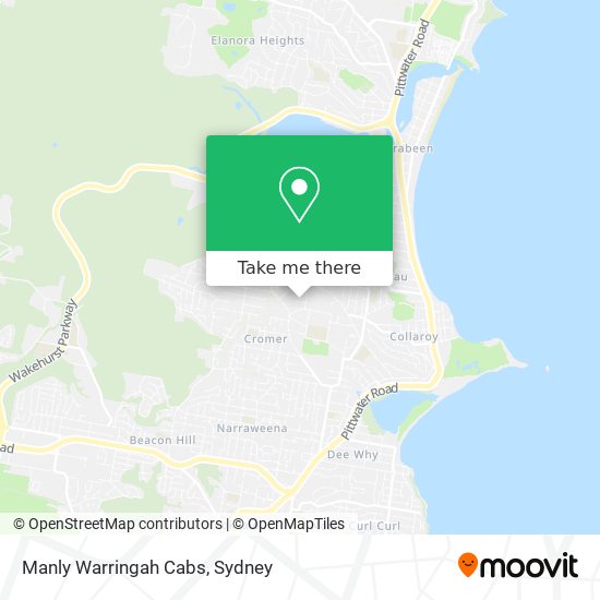 Manly Warringah Cabs map