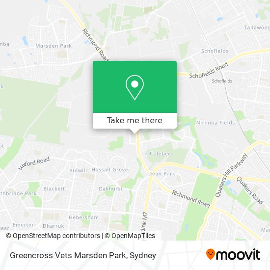 Greencross Vets Marsden Park map