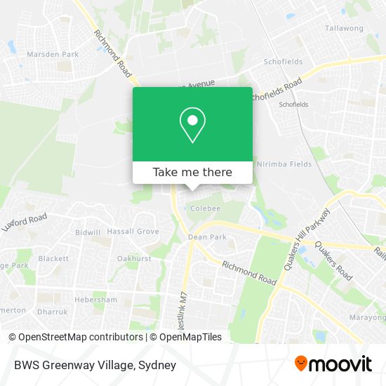 BWS Greenway Village map