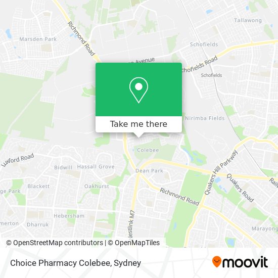 Mapa Choice Pharmacy Colebee