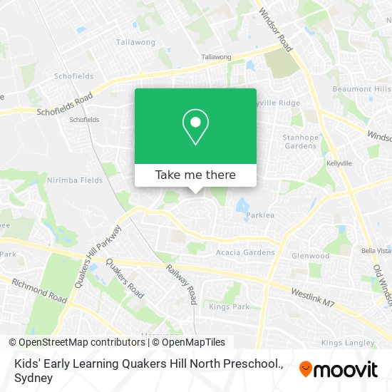 Kids' Early Learning Quakers Hill North Preschool. map