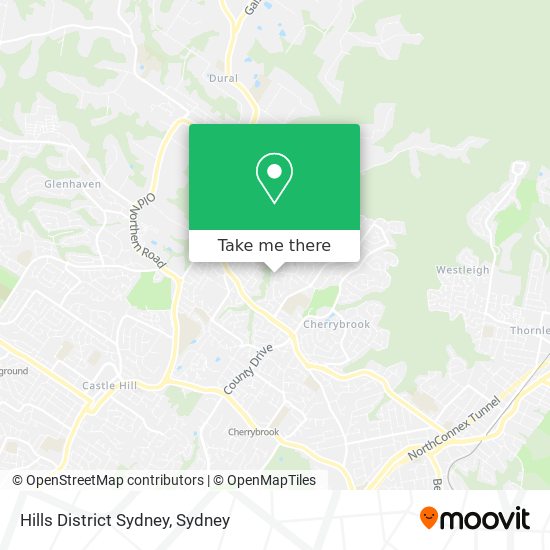 Mapa Hills District Sydney