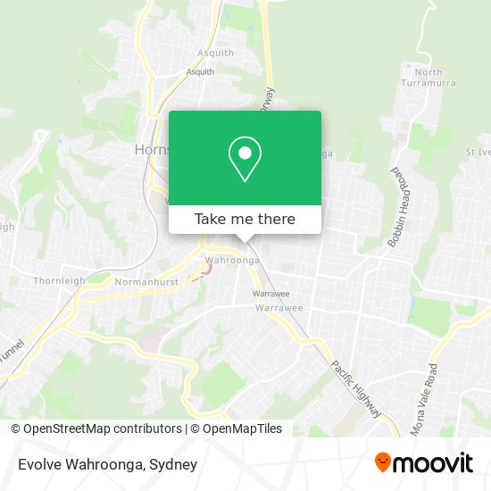 Evolve Wahroonga map