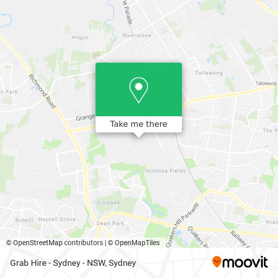 Mapa Grab Hire - Sydney - NSW