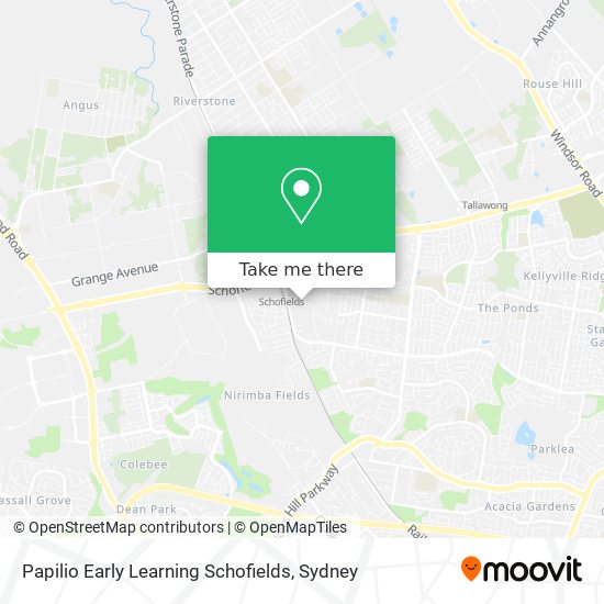 Papilio Early Learning Schofields map