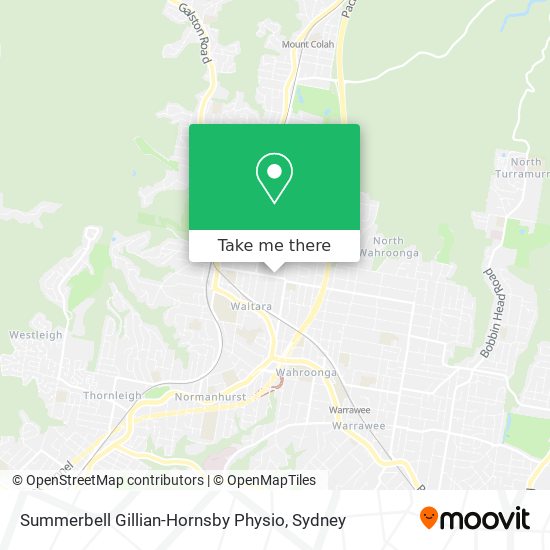 Summerbell Gillian-Hornsby Physio map