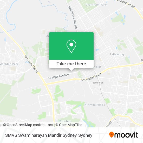 SMVS Swaminarayan Mandir Sydney map