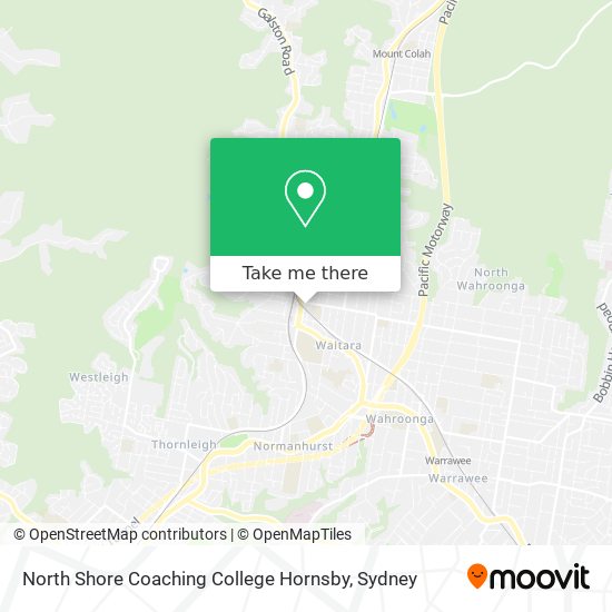 North Shore Coaching College Hornsby map