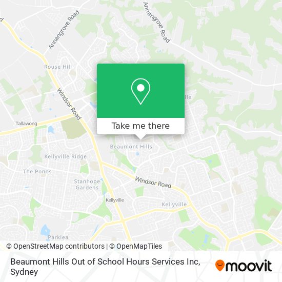 Mapa Beaumont Hills Out of School Hours Services Inc