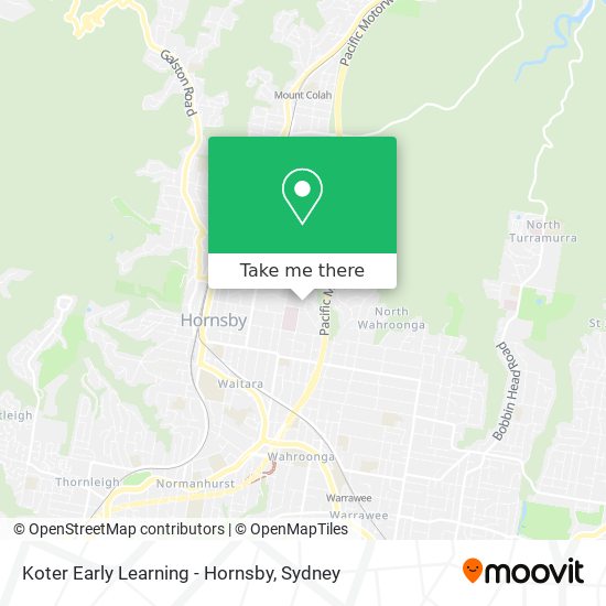 Mapa Koter Early Learning - Hornsby