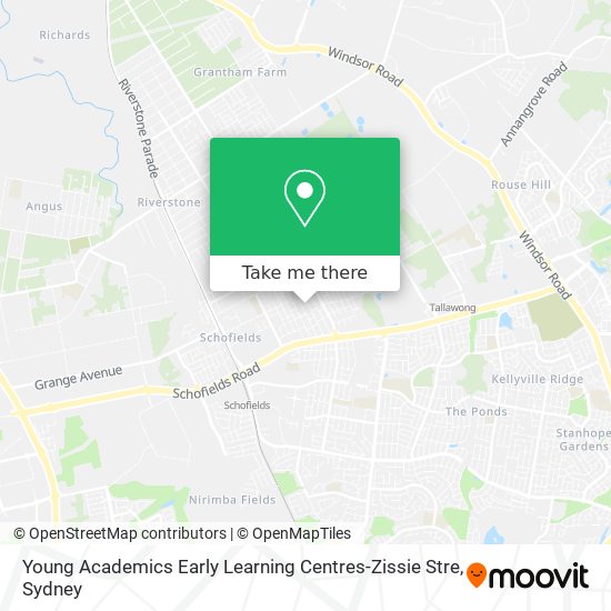 Mapa Young Academics Early Learning Centres-Zissie Stre