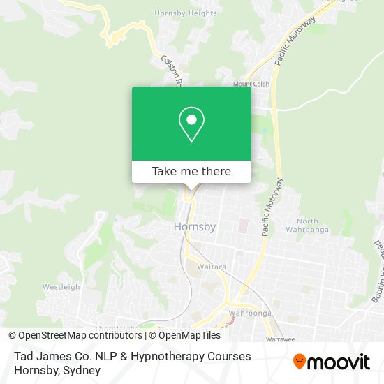 Mapa Tad James Co. NLP & Hypnotherapy Courses Hornsby