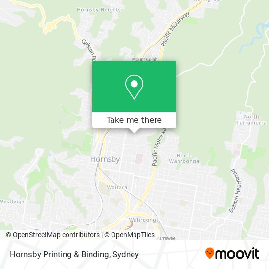 Hornsby Printing & Binding map