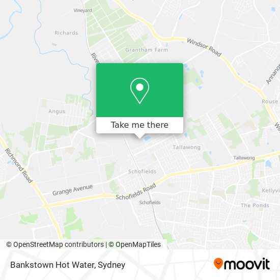 Mapa Bankstown Hot Water