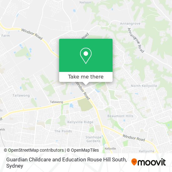 Mapa Guardian Childcare and Education Rouse Hill South