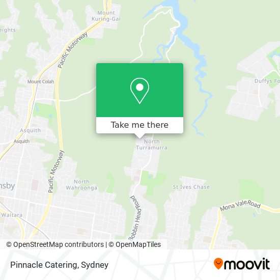 Pinnacle Catering map