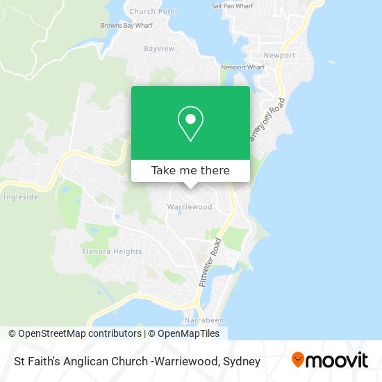 St Faith's Anglican Church -Warriewood map