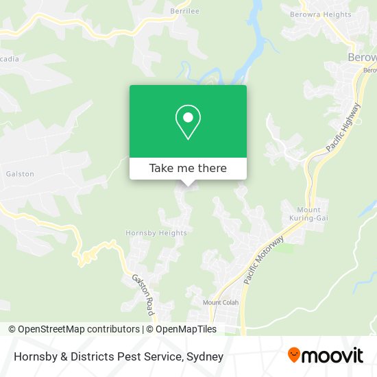 Mapa Hornsby & Districts Pest Service