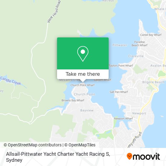 Allsail-Pittwater Yacht Charter Yacht Racing S map