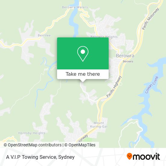 Mapa A V.I.P Towing Service