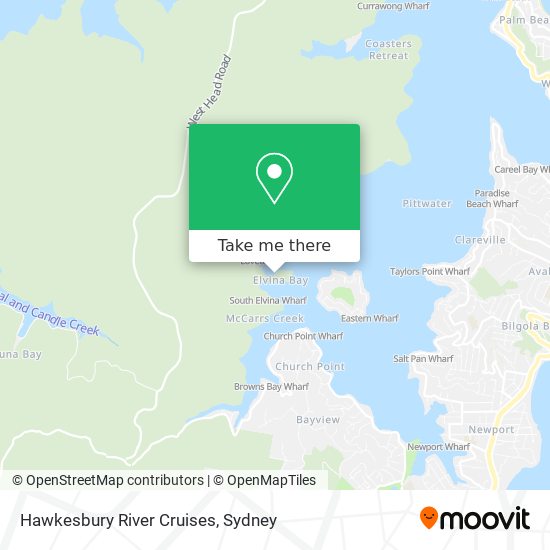 Hawkesbury River Cruises map