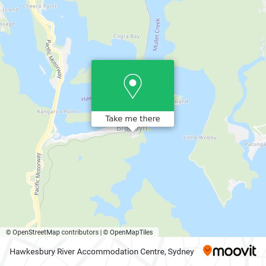 Hawkesbury River Accommodation Centre map