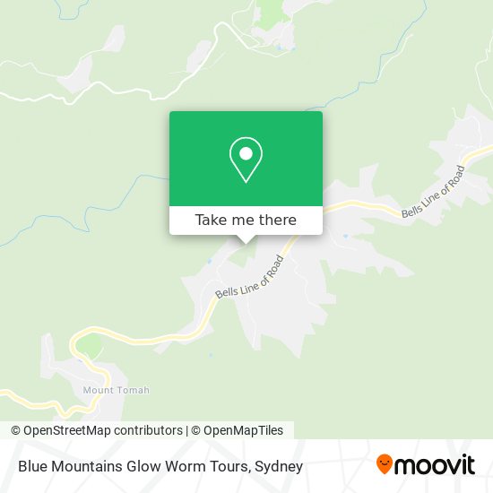 Mapa Blue Mountains Glow Worm Tours